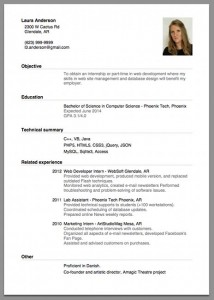 Example of a beginner's CV realized with IOS app giga-cv
